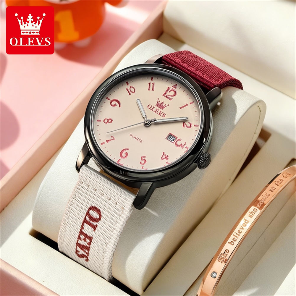 Canvas Strap Watch - OLEVS 브랜드의 새로운 패션 쿼츠 시계
