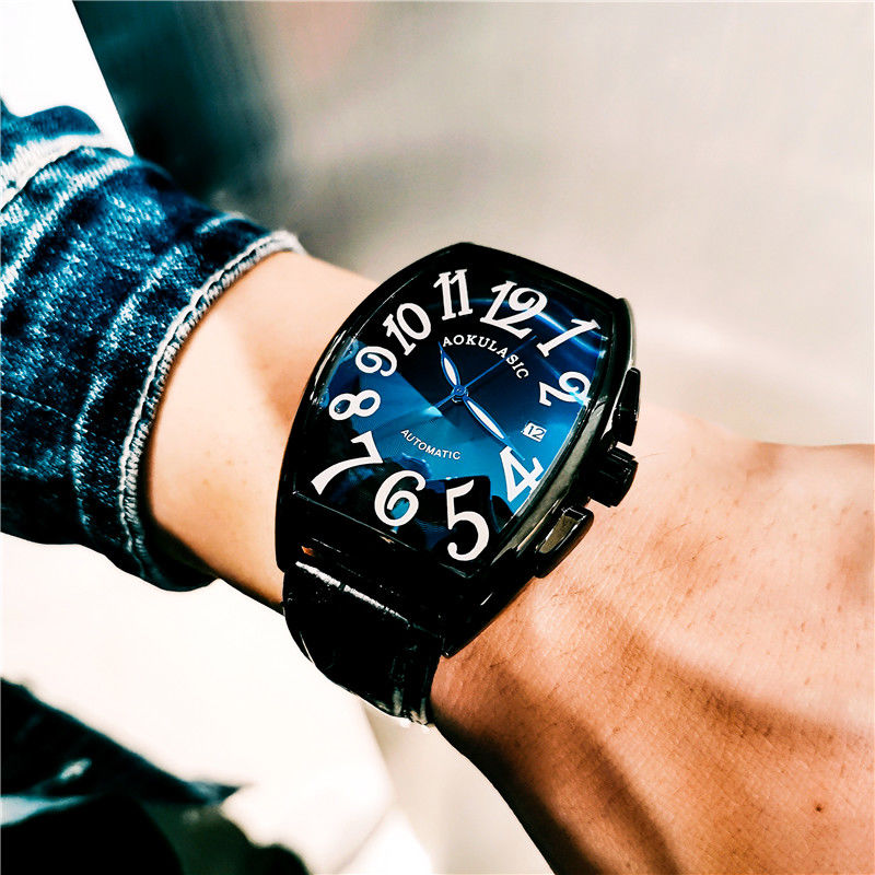 Cartier Watch Santos - 고급스러운 남성용 기계식 시계, 배럴형 스켈레톤
