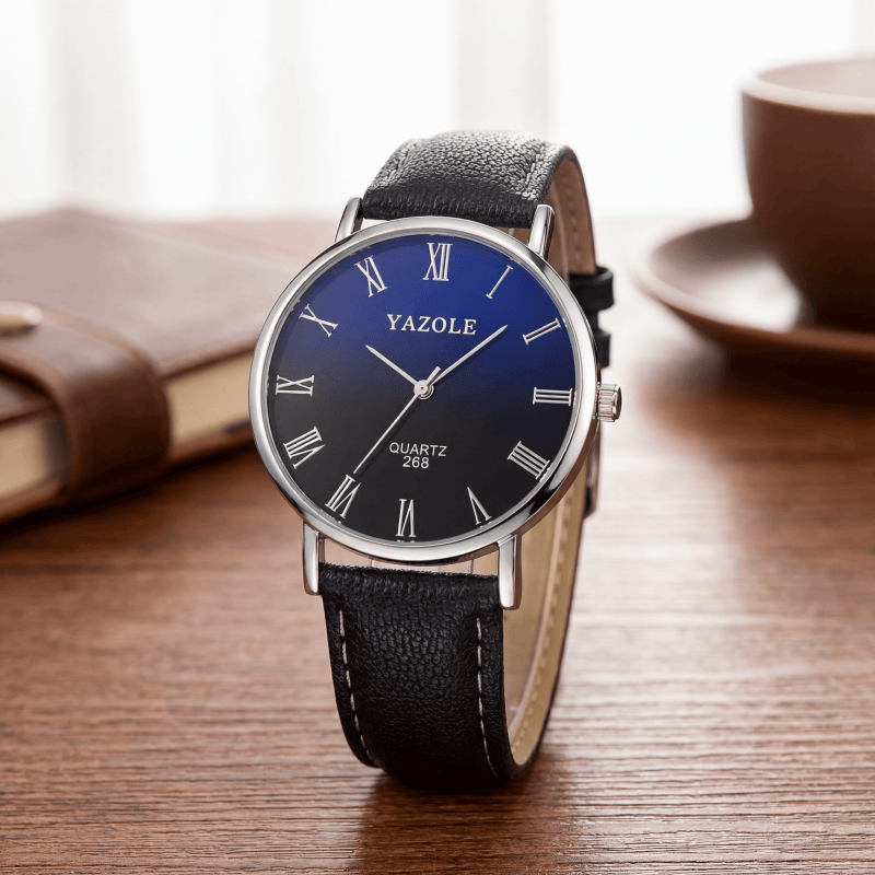 YAZOLE 남성용 미니멀리스트 쿼츠 시계 울트라 씬  - Leather Watch Band Men 리뷰 및 가격
