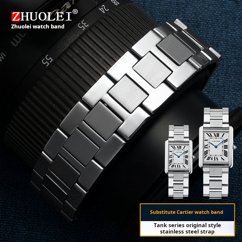 남성용 세련된 스틸 실버 시계 밴드 팔찌, 까르띠에 탱 - Cartier Watch Tank 리뷰 및 가격