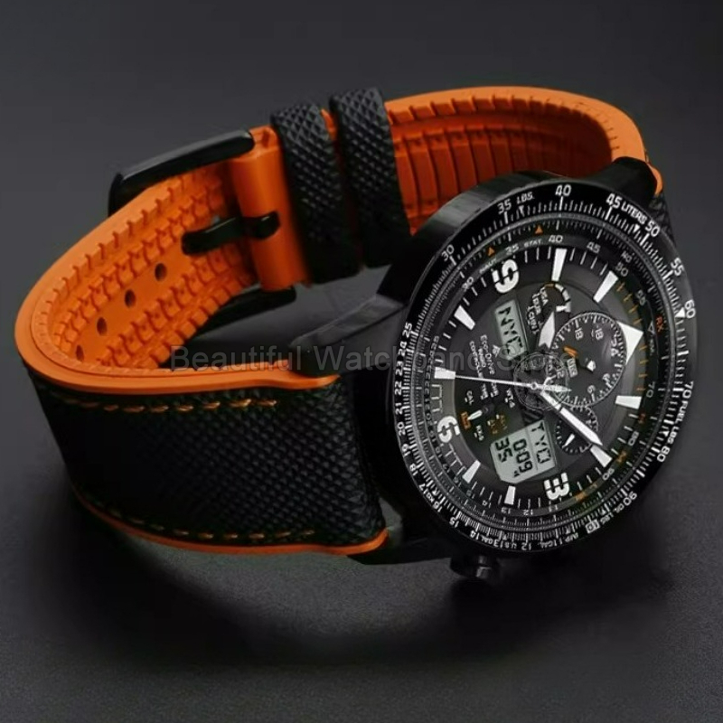 남성용 불소고무 실리콘 시계 스트랩 플랫 인터페이스 오 - Citizen Watch Promaster 리뷰 및 가격