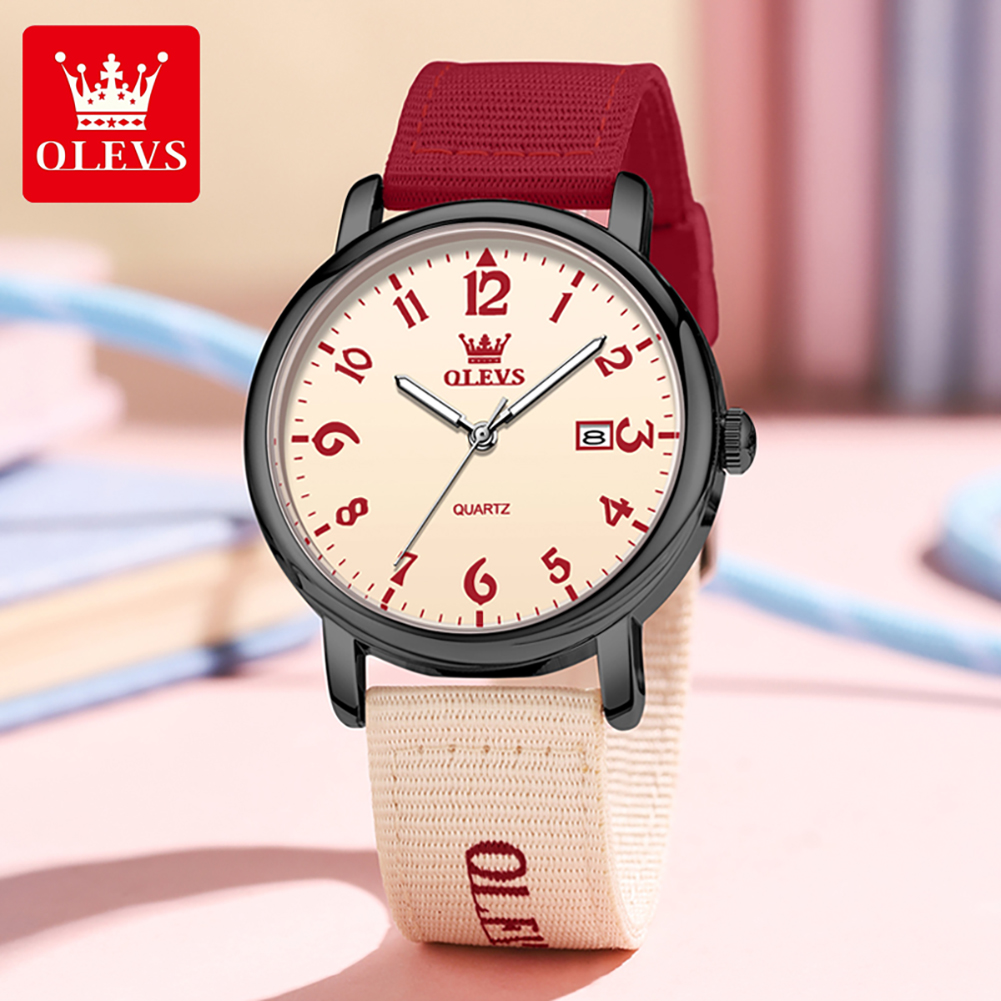 OLEVS 브랜드의 새로운 패션 쿼츠 시계 남성 여성  - Canvas Strap Watch 리뷰 및 가격